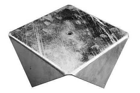 Weasyfix base de sol de 250 mm de côté en acier galvanisé