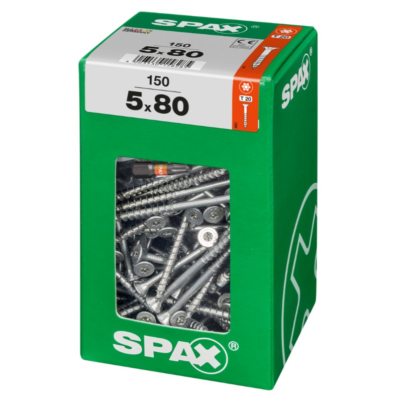 SPAX vis T-STAR+ WIROX - 5x80 XXL (boite 150 pces)