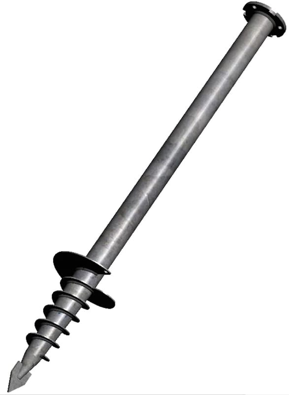Weasyfix vis de fondation 1120 mm en acier galvanisé avec hélice et M16 central pour vissa