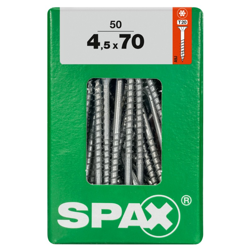 SPAX vis T-STAR+ WIROX - 4,5x70 L (boite 50 pces)