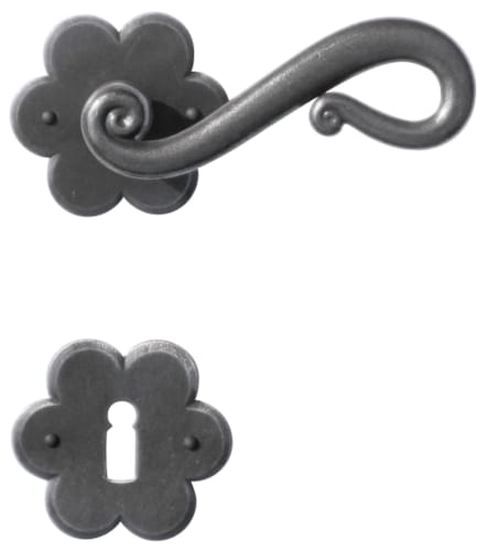 Poignée de porte Romana fer fleur - R+E