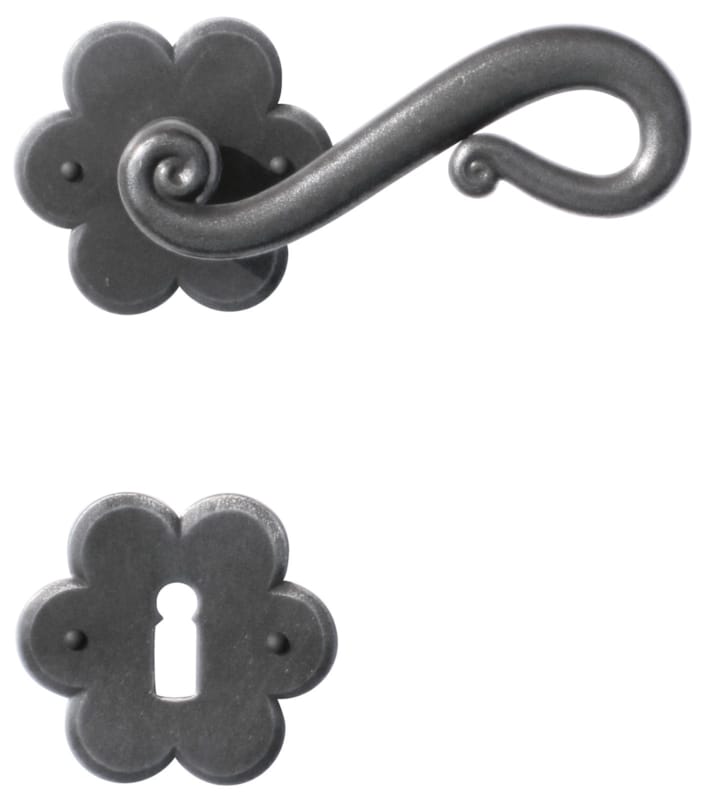 Poignée de porte Romana fer fleur - R+E