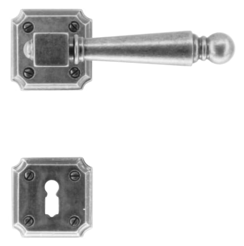 Poignée de porte Rubens - Effet argent vieilli