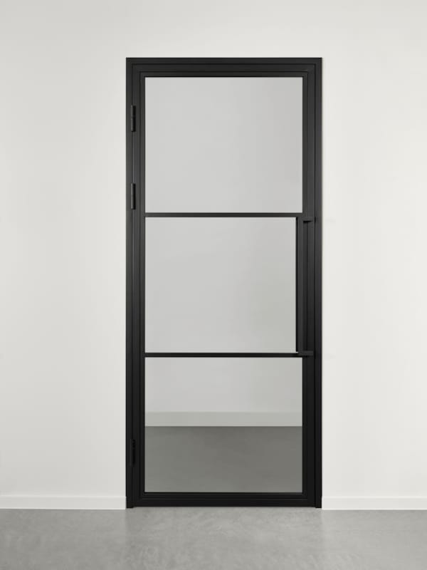 Porte acier Lounge - 3 carreaux - Poussée droite - 204 x 89 cm