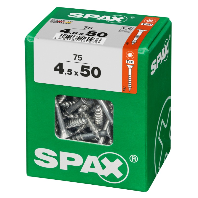 SPAX vis T-STAR+ WIROX - 4,5x50 L (boite 75 pces)