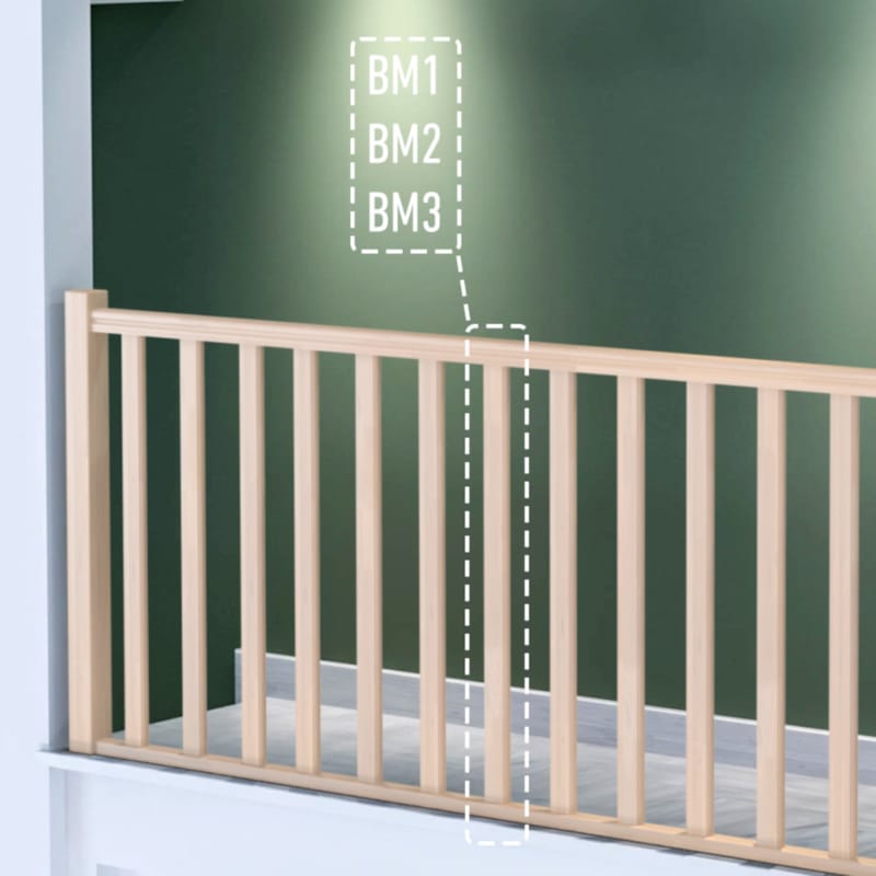 BM1 - Balustre mouluré - Chêne 25x62