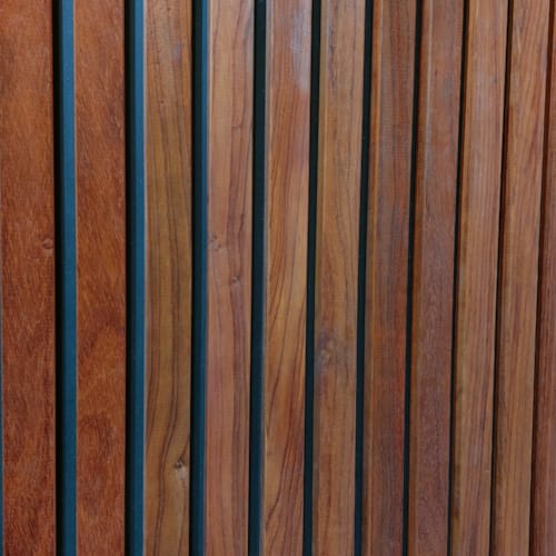 Bardage padouk - Latte coins cassés - 20 x 42 x 2750 mm