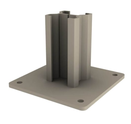 Duofuse Socle Interne pour Poteau en Aluminium Laqué