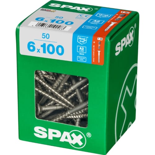 SPAX vis T-STAR+ A2 inox - 6x100 XL (bte 50 pces)