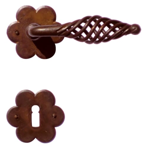 Poignée de porte Spiralus rouille fleur - R+E