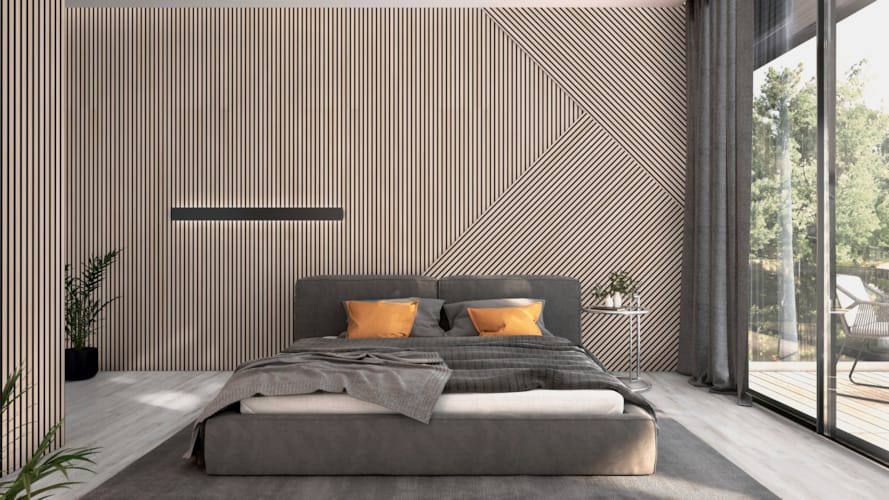 Lambris acoustique Ter Hürne SilentDesign chêne moldau fineline 1 face + 2 côtés - 21 x 60