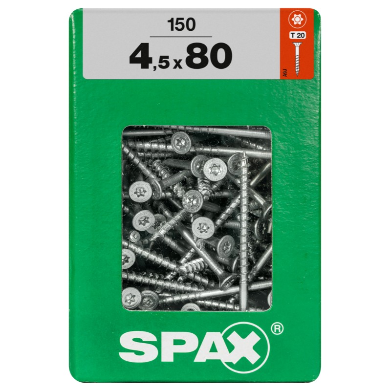 SPAX vis T-STAR+ WIROX - 4,5x80 XXL (boite 150 pces)