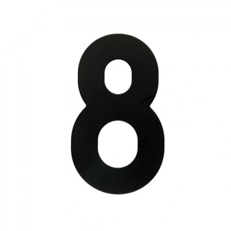 Chiffre Plat 8 Noir pour numéro de maison
