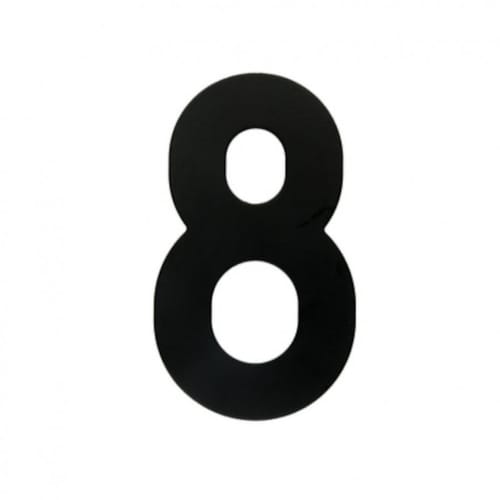 Chiffre Plat 8 Noir pour numéro de maison