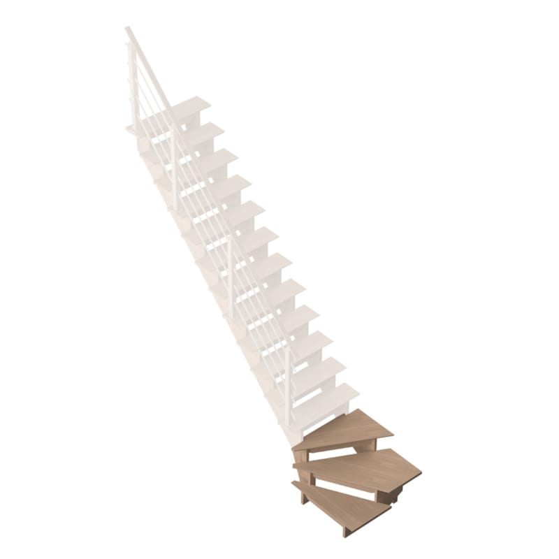 Auvergne - Chêne 1/4 tournant gauche bas