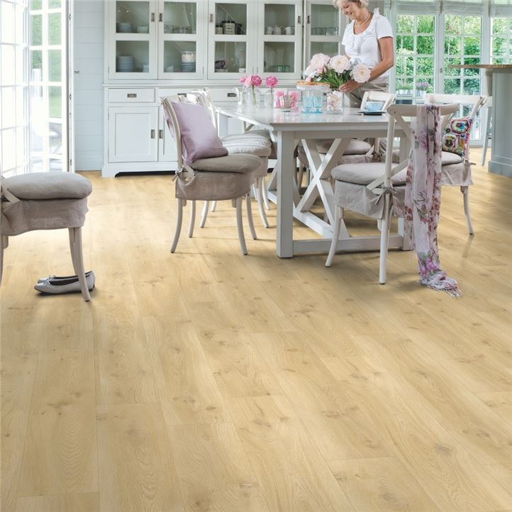 Quick-Step vinyle Livyn Alpha Vinyl Blos Base - Chêne flotté beige 40018 - 5 x 189 x 1251