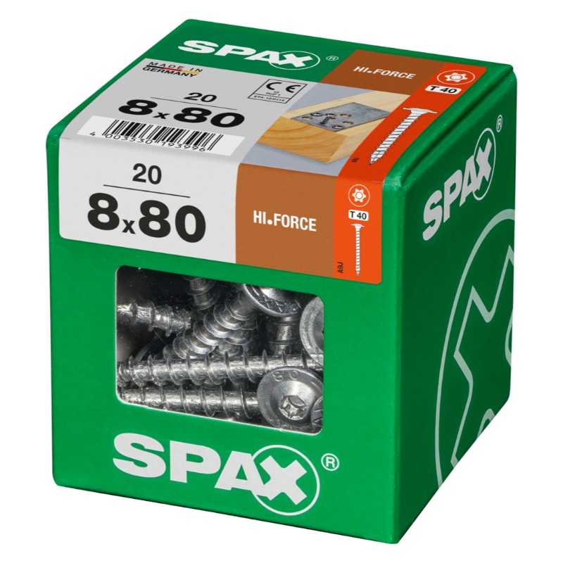 SPAX vis HI.FORCE WIROX - 8x80 XXL (bte 20 pces)
