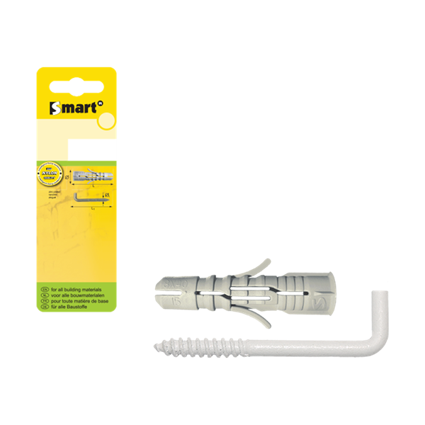 Cheville SMART nylon + gond à vis epoxy blanc - 6 x 30 (6 pces)