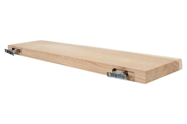 Etagère chêne 1 face avec bords irréguliers - Fixation invisible - 400 x 150 x 40 mm