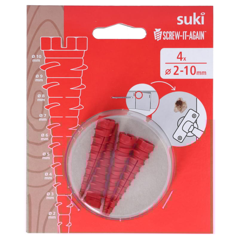 Suki cheville réparation bois - Ø 2 - 10 x 53 mm - 4 pces