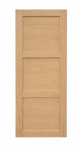 Porte plaquée chêne 177 - 3 panneaux droits - 2015 x 830 mm