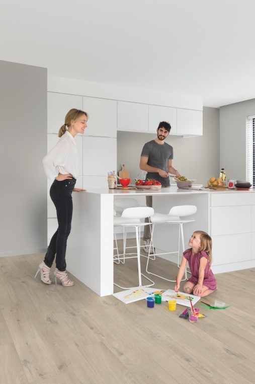 Quick-Step vinyle Alpha Vinyl Bloom 5+1 - chêne coton beige 40103 - 6 x 209 x 1494 mm
