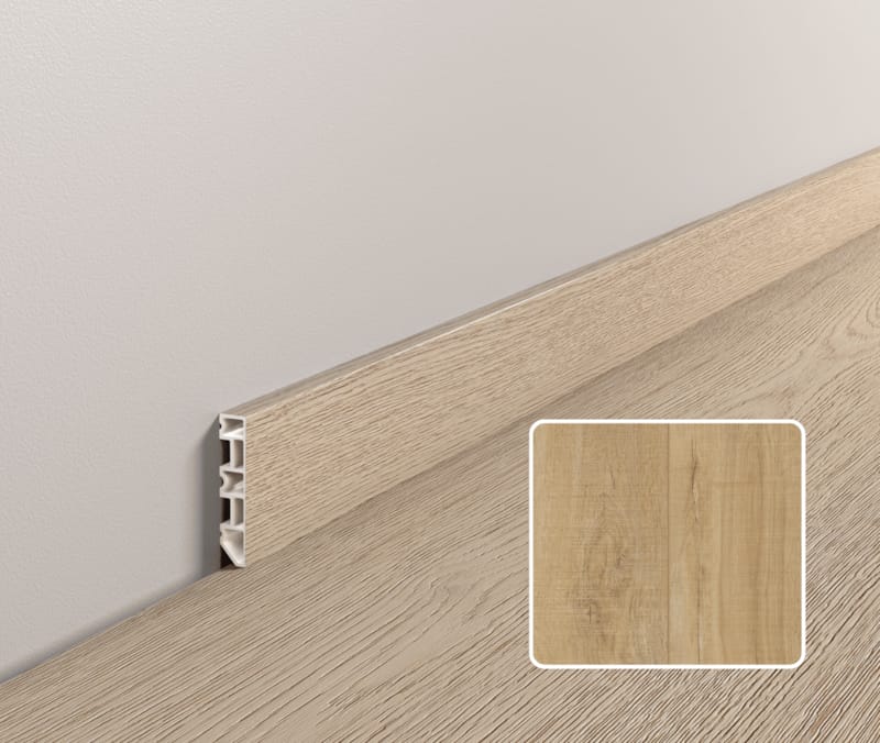 Plinthe moderne Coretec ESSENTIALS - Rustled Oak - 13 x 58 x 2400 mm