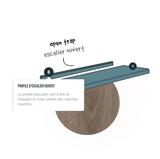 Profil pour escalier ouvert Maestro Steps LOUISIANA OAK 10x70x1300 mm