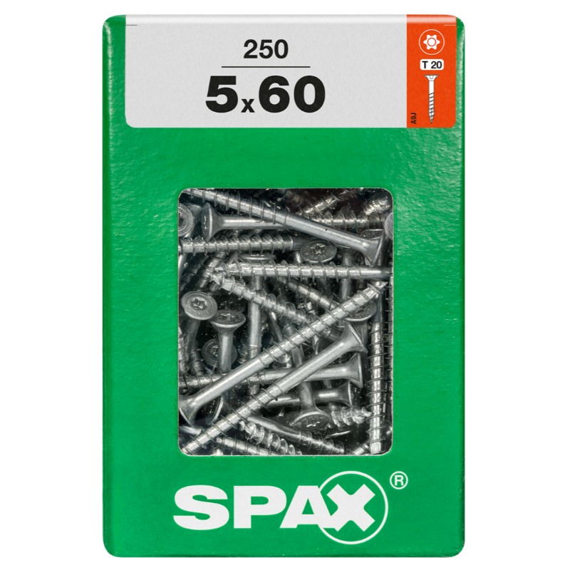 SPAX vis T-STAR+ WIROX - 5x60 XXL (boite 250 pces)