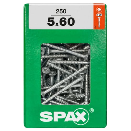 SPAX vis T-STAR+ WIROX - 5x60 XXL (boite 250 pces)