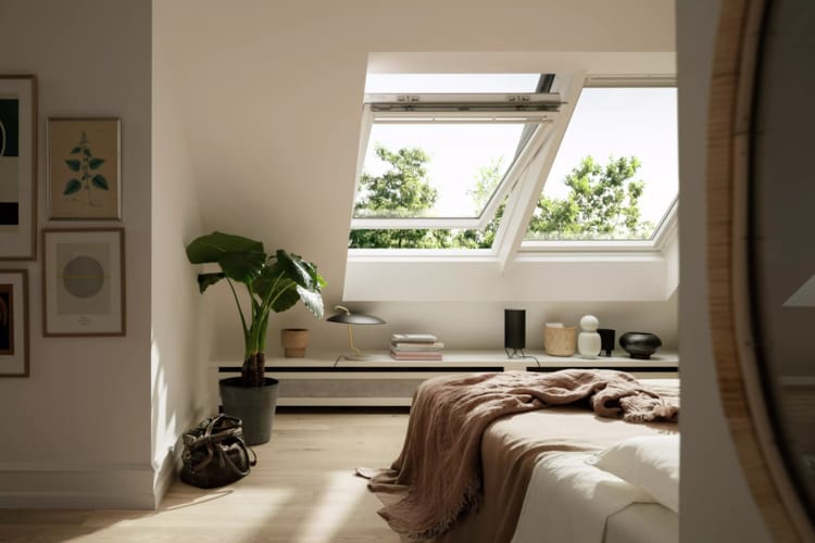 Velux fenêtre de toit à rotation manuelle - 78 x 98 cm - Blanc