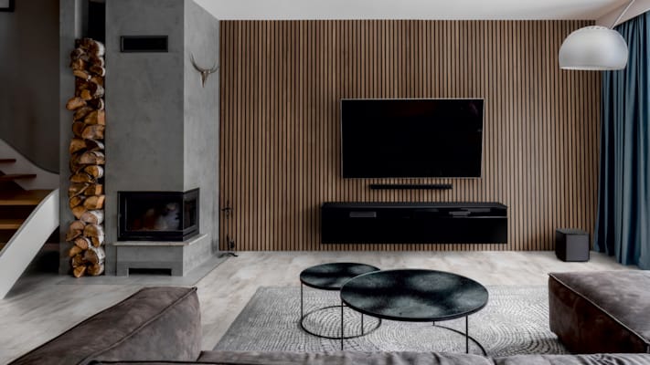 Lambris acoustique Ter Hürne SilentDesign noyer 1 face + 2 côtés - 21 x 520 x 3000 mm