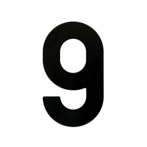 Chiffre Plat 9 Noir pour numéro de maison