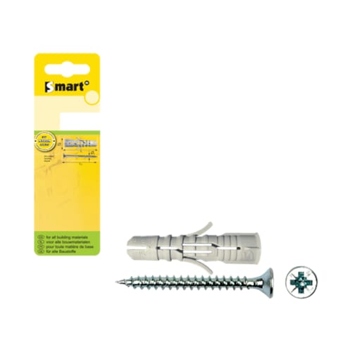 Cheville SMART nylon + vis TF zinguée Ø10 x 50 (4 pces)