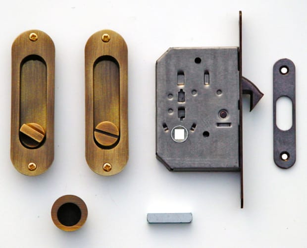 Coquille à encastrer fra ovale Fumée + serrure