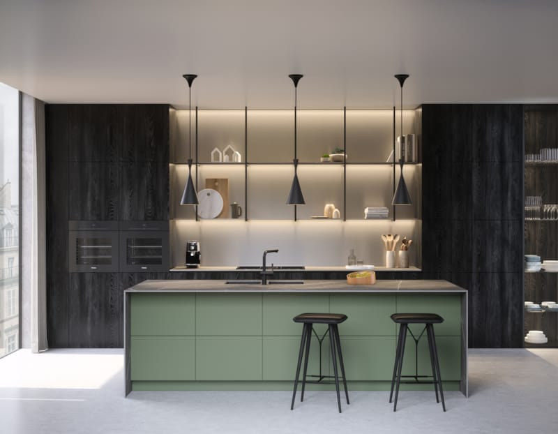 Panneau mélaminé K521 SU Smoke Green - 2800 x 2070 x 8 mm