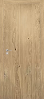 Porte plaquée chêne vertical - Qualité rustique - Âme pleine - 201,5 x 63 cm