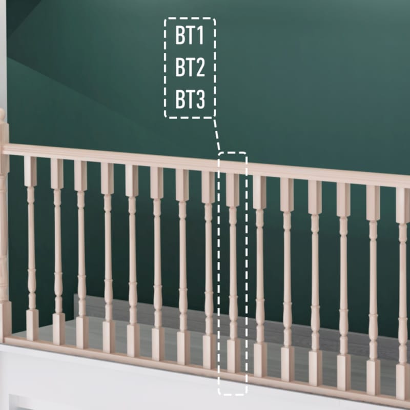 BT1 - Balustre tourné - Chêne 45x45