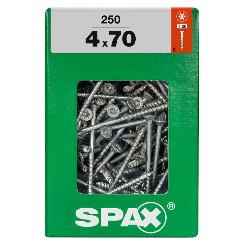 SPAX vis T-STAR+ WIROX - 4x70 XXL (boite 250 pces)