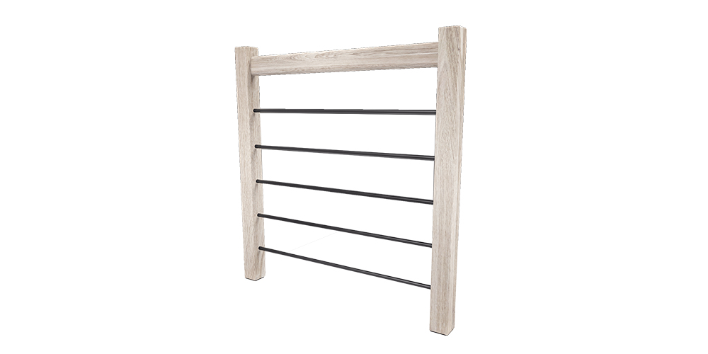 Trendy Eco Chêne garde-corps Alu Ral 9005 Noir Mat - 100 cm