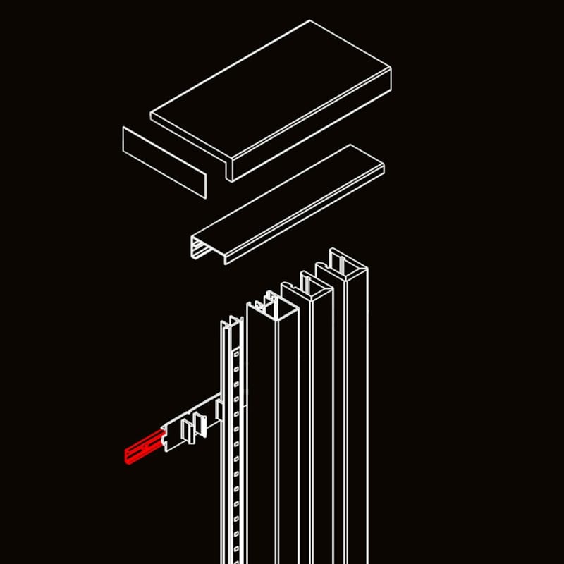 Rail de fixation pour lambris Lynes Aluminium ALU  5x15x2700 mm