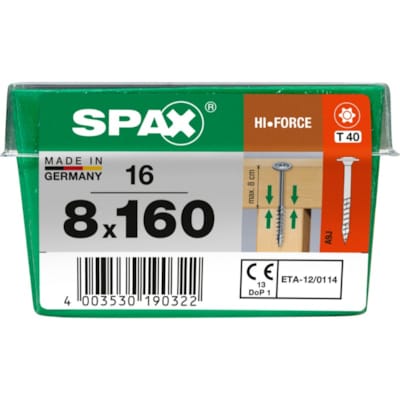 SPAX vis HI.FORCE WIROX - 8x160 STK (bte 16 pces)