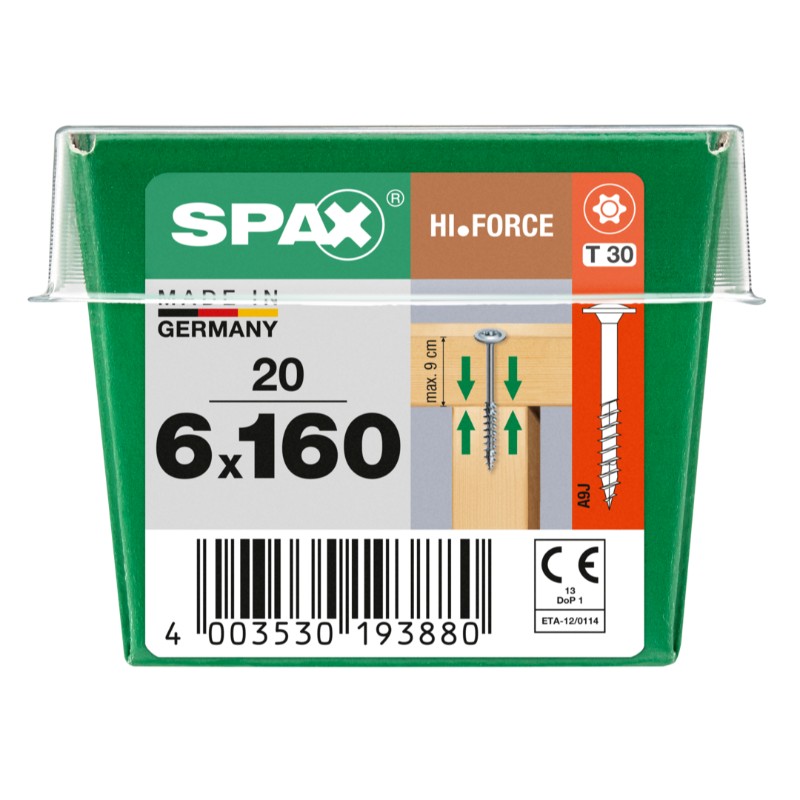 SPAX vis HI.FORCE WIROX - 6x160 L (bte 20 pces)