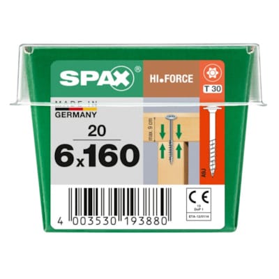 SPAX vis HI.FORCE WIROX - 6x160 L (bte 20 pces)