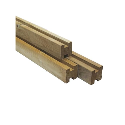 Poteau H - Sapin autoclavé - Rainuré - 90 x 90 x 2700 mm