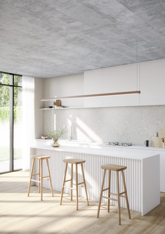Panneau mural Maestro Latt White Paintable avec 7 lattes White Paintable - 20 x 300 x 2770 mm