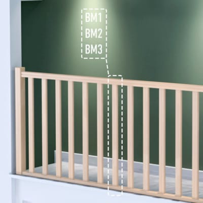 BM3 - Balustre mouluré - Sapin 25x62