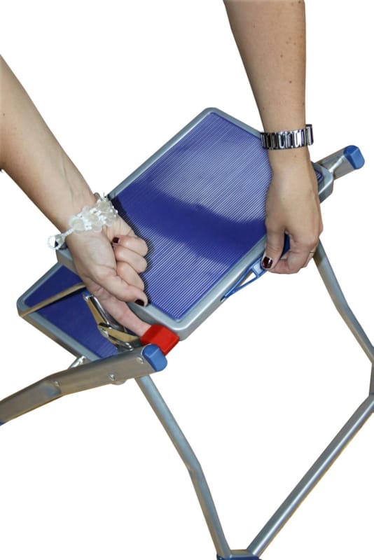 Escabelle handy - 2 marches extra larges - Gris/bleu