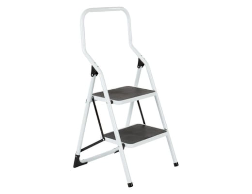 Escabelle - 2 marches larges - Haut blanc