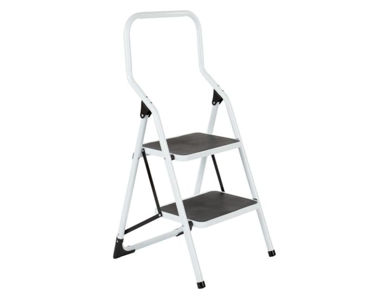 Escabelle - 2 marches larges - Haut blanc